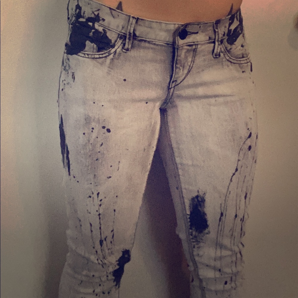Express paint splattered jeans